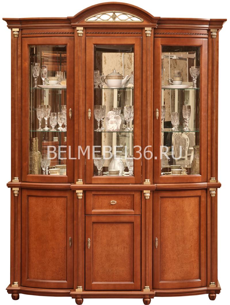 Шкаф с витриной Валенсия 3з П-244.11 (зеркало) | Белорусская мебель в Воронеже