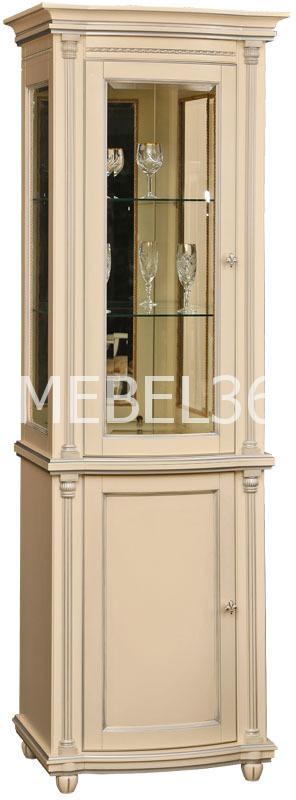 Шкаф с витриной Валенсия 1.1з П-244.14.1 (зеркало) | Белорусская мебель в Воронеже
