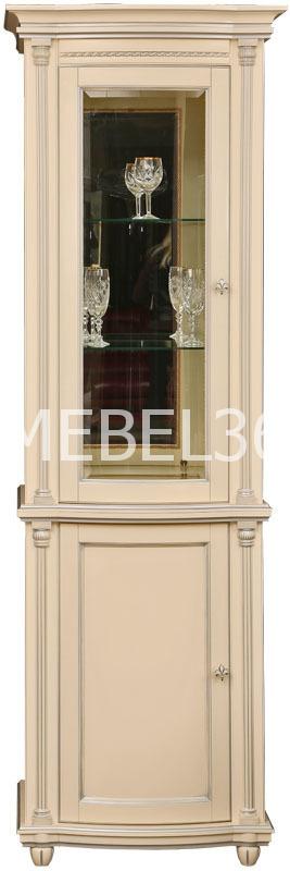 Шкаф с витриной Валенсия 1.1з П-244.14.1 (зеркало) | Белорусская мебель в Воронеже